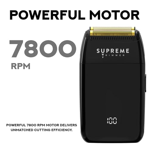 Supreme Trimmer Crunch Lite STF600 | Professional Double Foil Shaver for Men | Cordless & Corded, 60 Min Runtime, Hidden LED Display | Barber Face & Head Finishing Razor