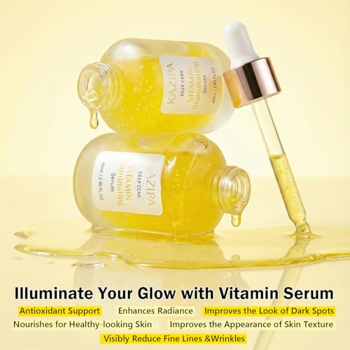 Vitamin C Serum for Face, Anti Aging Vitamin Illuminating Brightening Serum with Niacinamide,Hyaluronic Acid & VE, Skin Care for Evens tone, Dark Spot Corrector, Hydrates, Reduces Wrinkles,1.35Fl Oz