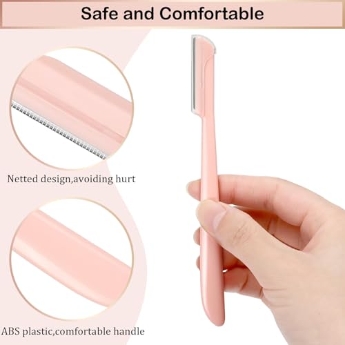 12 Pieces Eyebrow Razor, Dermaplane Razor with Blade Cover Face Razors for Women, Dermaplaning Tool for Face Peach Fuzz Face Shaver for Women and Men, Safe and Newbie Friendly