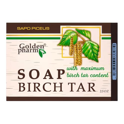 Birch Tar Soap Bar, Face & Body, Cleansing Bar with Glycerin & Kaolin 70g