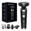4-in-1 Electric Razor for Men, Magnetic Floating Heads, LED Display, IPX7 Waterproof, Travel Lock & Nose Trimmer - Complete Grooming Kit Gift Set