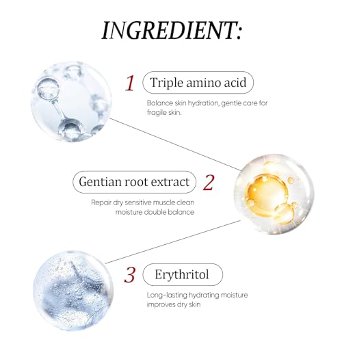 Amino Acid Face Wash with Brush,Foaming Facial Cleanser for Sensitive Skin,Oil-Free Pore Face Cleanser for Women & Men