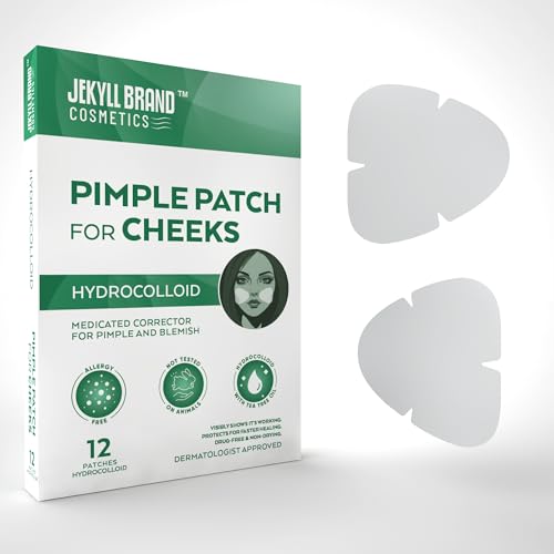 Pimple Patch for Cheeks (12 counts) COSMETICS¢â | Medical Grade Hydrocolloid | Acne Patch for Covering Zits and Blemish | Cheeks Patches for Acne | **Dermatologist Approve**