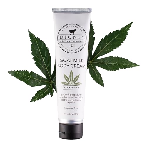 Dionis Goat Milk Hand & Body Cream Unscented Hemp 3.3oz (Pack of 1)