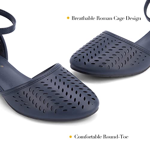 MaxMuxun Sandals for women 2026 Closed Toe Flats Roman Ankle Strap Cage Comfortable Summer Beach Dressy Shoes