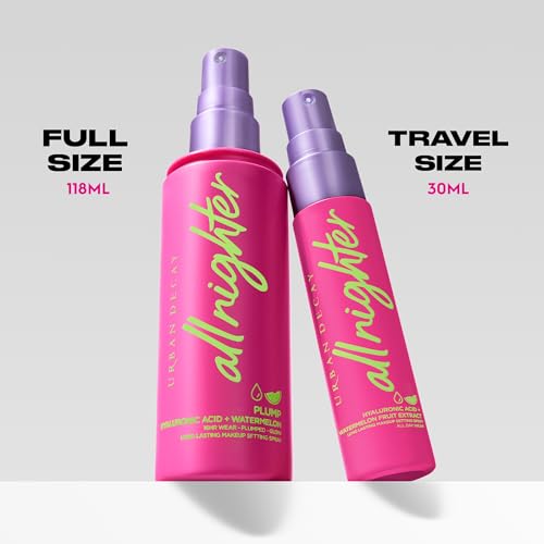 Urban Decay All Nighter Hyaluronic Acid Waterproof Dewy Setting Spray for Face, Hydrated Finish, Long-lasting, Smudge-proof & Transfer-resistant Makeup, Oil-free