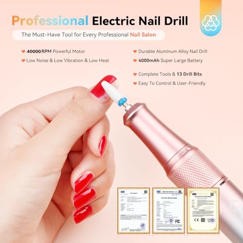 SAVILAND Electric Nail Drill Professional with Clear Builder Nail Gel for Beginners