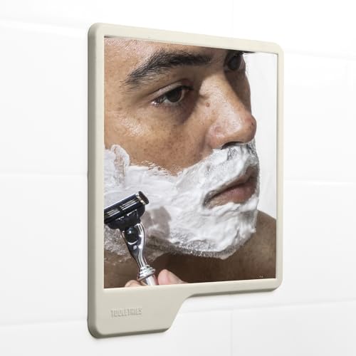 JiBen Fogless Shower Mirror with Power Locking Suction Cup, Built-in Razor Hook and 360 Degree Rotating Adjustable Arm, Personal Fog Free Bathroom Shaving Mirror (Chrome)