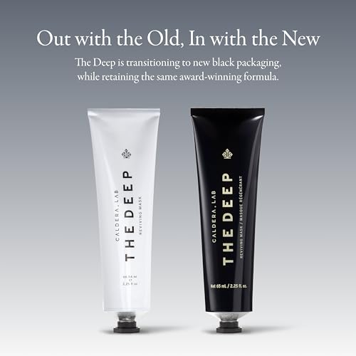 Caldera + Lab The Deep | Men's Organic Hydrating Clay Face Mask for Dry, Sensitive, & Normal Skin ? Vegan, Natural & Antioxidant Packed Exfoliating Skincare Facial Treatment