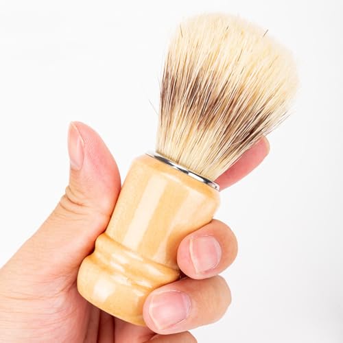 Beaupretty Men S Shaving Brush with Wooden Handle for Beard Grooming and Styling Durable Shave Accessory for Home Travel and Salon Use