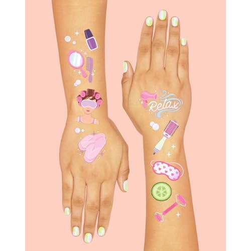 xo, Fetti Girls Spa Party Temporary Tattoos - 62 Styles | Slumber Party Birthday Supplies, Self Care Goodie Bag Favors, Cute Decorations, Easter Basket, Stocking Stuffer, Sleepover Accessory Activity