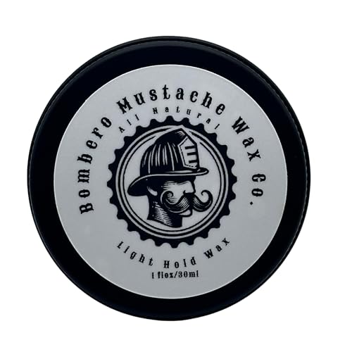 Mustache Wax Light hold - Bombero Mustache Wax Co. - Easy Application, Restyleable, lasting hold - Most Advanced All Natural Formula Holds up to Hard Work and Exercise - 1 OZ tin (Mint)