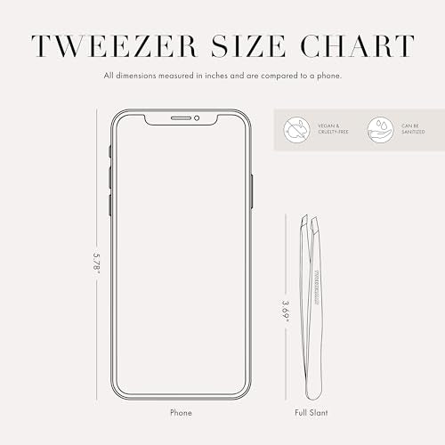 Tweezerman Black Stainless Steel Slant Tweezer - Eyebrow Tweezers for Women and Men