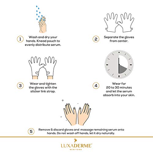 LuxaDerme Moisturizing Gloves for Dry Hands - 15ml Safflower & Shea Butter Hydrating Hand Mask - Rejuvenate Dull & Cracked Skin - Skincare Gift Set (Pack of 10)