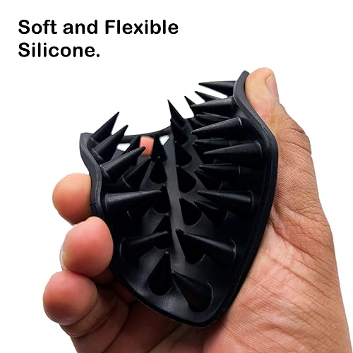 The BEARD BLACK Silicone Beard Scrubber, Facial Hair Exfoliator Brush, Deep Cleans, Removes Beardruff & Dandruff, Unclogs Pores & Helps Hair Growth, Soft-Touch Shower & Bathroom Accessory for Men