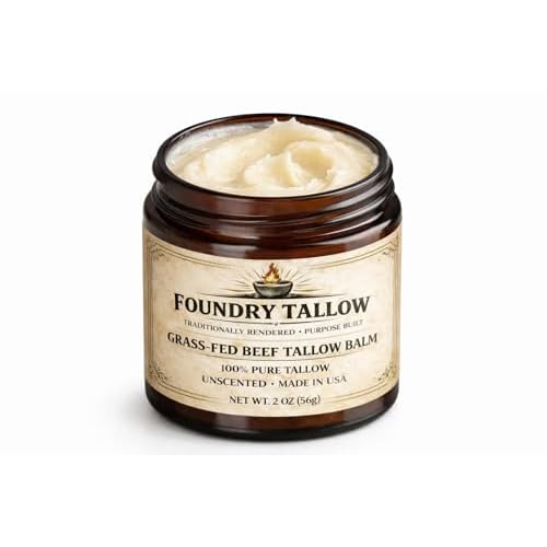 Balm - 100% Pure Grass-Fed Beef Tallow for Skin Care, Unscented, No Seed Oils, Traditionally Rendered Tallow Moisturizer for Skin - 2 oz (56 g)