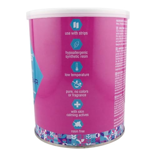 Waxness Sensi Clear Pure Soft Wax Tin 27 oz (800 g) ? Rosin-Free Clear Gel Formula with Neuro-Active Comfort Complex - Made in Italy