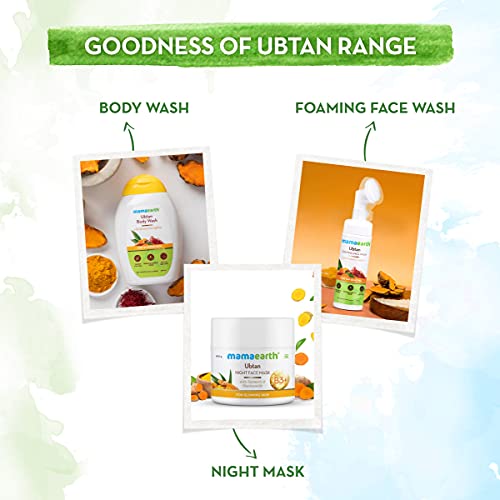 Mamaearth Ubtan Ultra Light Oil-Free Gel Face Moisturizer | Deep Hydration with Saffron & Turmeric | Helps Reduce Sun Damage | Long Lasting & Fast Absorbing | 6.76 Fl Oz/200ml