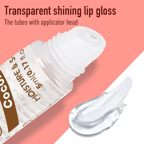 AZEN 24 Pack Lip Gloss Set, Clear Lip Gloss Bulk, Lip Oil for Dry Cracked Lips Moisturizing Hydrating Nourishing with Vitamin E, Valentines Gifts Easter Basket Stuffers