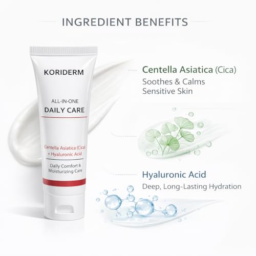 Face Cream Moisturizer 1 PACK- All-In-One Daily Facial Lotion with Centella Asiatica Collagen & Hyaluronic Acid - Hydrates, Firms & Reduces Wrinkles - Nourishing Skin Care for All Skin Types 1P