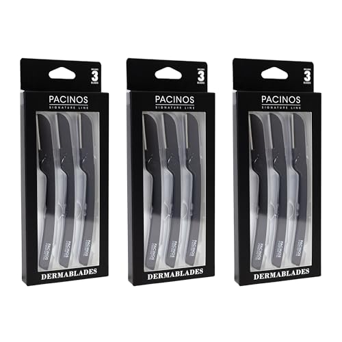 Pacinos Derma Blades for Men - Precision Straight Razor Beard Care Exfoliation Tool with 100% Stainless Steel Blades