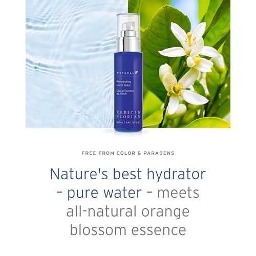 Kerstin Florian Neroli Water Face Mist | Orange Blossom Aromatherapy Spray | Hydrate & Refresh Skin with Probiotics & Peptides | All Natural | Vegan | Cruelty Free (3.4 fl oz)