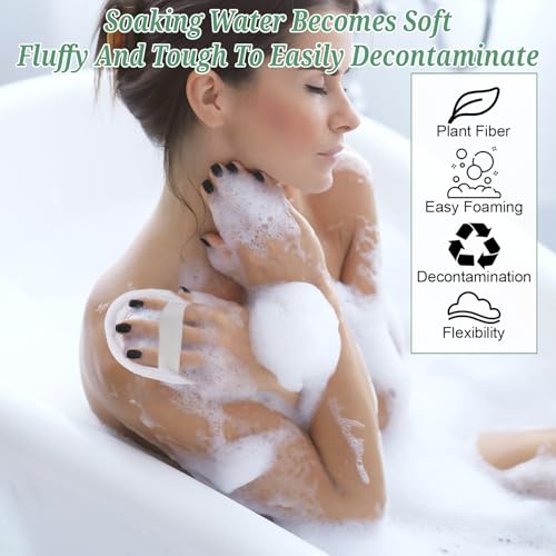 50 Pcs Exfoliating Loofah Pads Bulk, Exfoliating Body Scrubber Natural Luffa Loofah Sponge Pad for Men Women Spa Bath Shower