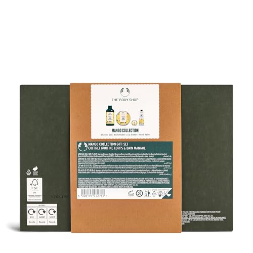 The Body Shop Mango Collection Gift Set - 4 Piece Set, Shower Gel, Body Butter, Lip Butter, Hand Balm, Vegan