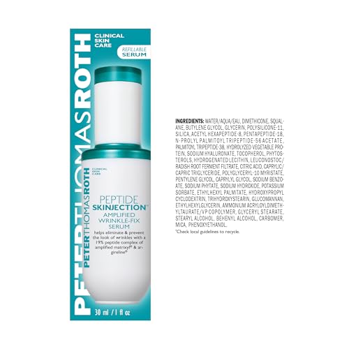 Peter Thomas Roth | Peptide Skinjection¢â Amplified Wrinkle-Fix Serum, Clinically Proven Refillable Serum for Anti-Aging and Loss of Firmness, Matrixyl and Argireline, For All Skin Types