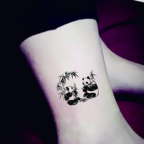 Cartoon Cute Emotion Chinese Panda Temporary Tattoo Sticker Body Art Water Transfer Fake Tattoos 5 Sheets