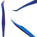 Eyelash Extensions Tweezers 3 Pieces Dolphin Shaped Tweezers and Curved Tip Tweezers for Eyelash Extensions Precision Lashes Tweezers Professional Tools for Isolation Classic Tweezers