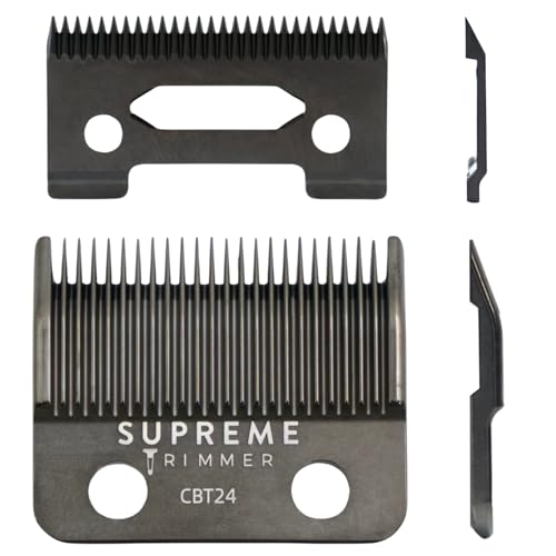 Supreme Trimmer DLC Coated Steel Replacement Blade CBT24 | Taper Blade for Darkstar72 & Most Hair Clippers | Black