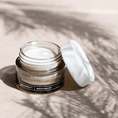 KORRES Black Pine 4D Bio-ShapeLift Plumping Night Cream, Firming Face Moisturizer for Women & Men, Overnight Hydration Cream for Smoother-Looking Skin, Vegan Skincare, Dermatologist-Tested, 1.35 Fl Oz