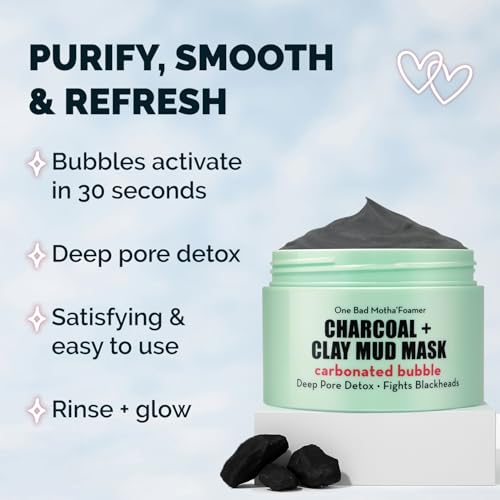 Elizabeth Mott Carbonated Bubble Detox Clay Mask ? Korean Skincare for Deep Pore Cleansing, Acne, Blackheads & Oil Control ? Charcoal Face Mask for Breakouts & Smooth Skin ? Cruelty-Free, 3.53 oz
