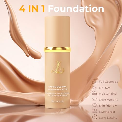 4 in 1 Foundation with SPF 50+¡¼Skin friendly¡½¡¼Light Weight¡½¡¼Long Lasting¡½Color Changing Foundation£¬Medium Spectrum