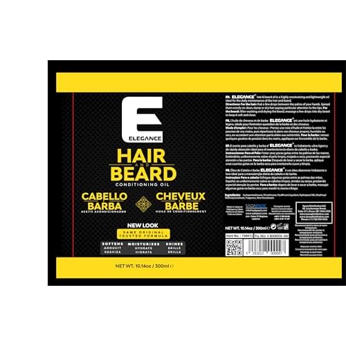 E Elegance Hair & Beard Conditioning Oil - Highly Moisturizing And Lightweight Beard Conditioner For Men, Great Smell, 3.38 Oz