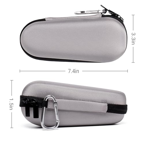 Nincha Electric Razor Case for Braun Series 3, 5, 7, 9 Shavers, Hard Shell EVA Travel Case with Charger Storage, Shaver Protective Carrying Case with Carabiner Silver Grey