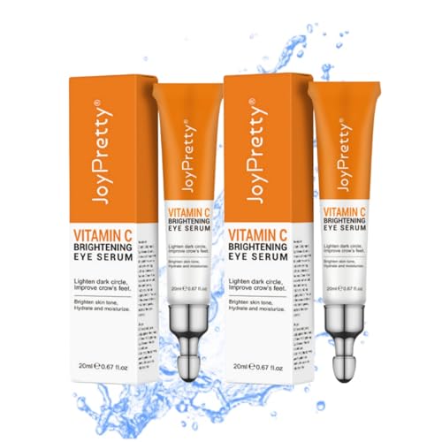 New JoyPretty Vitamin C Brightening Eye Serum,Eye cream,Anti Aging Serum with Vitamin C, Niacinamide and Hyaluronic Acid,Remove for Dark Circles Puffiness Under Eye Bags Fine Line Crow's Feet (2)