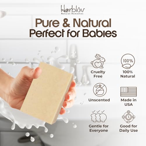 Oatmeal Soap ? Natural Oatmeal & Honey Goat Milk Soap Bar ? Face & Body Wash for Eczema, Psoriasis, Dry, Itchy, Sensitive Skin Relief ? Unscented Great for Kids, Babies ? Handcrafted, Made in USA