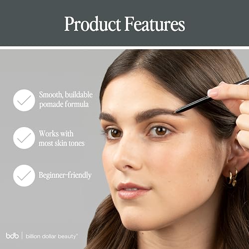 Billion Dollar Brows Universal Eyebrow Pencil ? Dual-Ended Design with Precision Tip & Spoolie, Matte Finish, Waterproof, Easy to Use, Vegan & Cruelty-Free for Perfectly Defined Brows