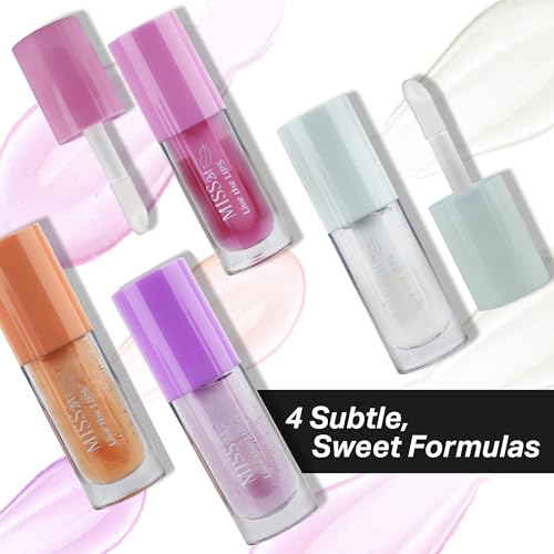 Hydrating Clear Lip Gloss with Nourishing, Non-Sticky Jojoba Oil Natural Lip Plumper Gloss: 03 Vanilla, 0.14 Fl Oz
