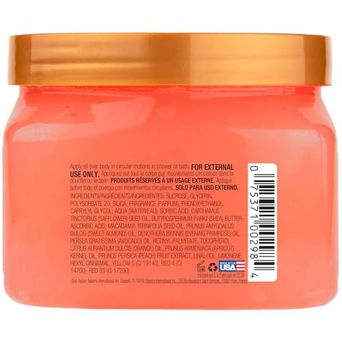 Tree Hut Peach Sorbet Shea Sugar Scrub, Exfoliating, Hydrating & Moisturizing Body Scrub with Shea Butter & Nourishing Essential Oils, Smooth & Soften Skin, 18 oz