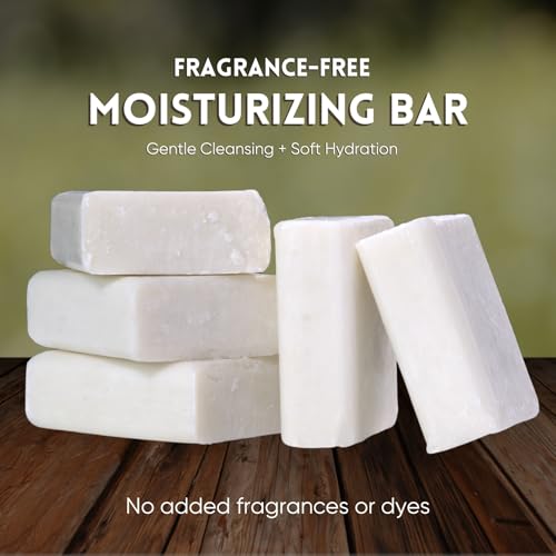 Amish Farms Pure Moisturizing Fragrance Free Bars with Coconut Oil & Shea Butter for Sensitive Skin - Made in USA | Women & Mens Face - Body Bar for Shower | NatureClean | 5oz Ea (5 Bars)