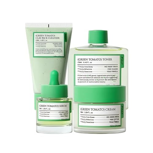 FULLY Green Tomato Cardi B's Pore Care Set, Pore Tightening, Pore Detox, Blackhead & Sebum Control, Vegan, Fragrance-Free, Korean Skincare Kit