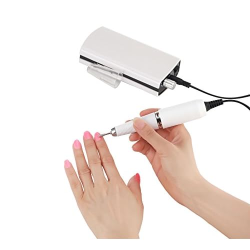 Kredioo Nail Drill, 35000RPM Nail Drills for Acrylic Nails Professional Cordless Electric File Rechargeable Portable Machine 6 Bits Dremel Tools for Women Manicure Pedicure Remove Gel Polish