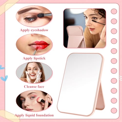12 Pcs Spa Party Mirrors Spa Sleepover Party Supplies Pink Sleepover Accessory Favors Makeup Mirror for Sleepovers Slumber Birthday Favors Gift