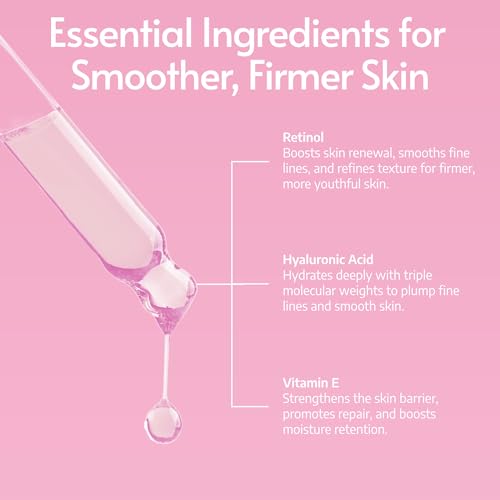 Sylk Retinol Serum for Face with Hyaluronic Acid & Vitamin E & A - Anti Aging, Fine Lines, Wrinkles, Resurfacing, Acne Scars, Skin Brightening, Dark Spots - Microneedling Retinoids for Face - 2 fl oz