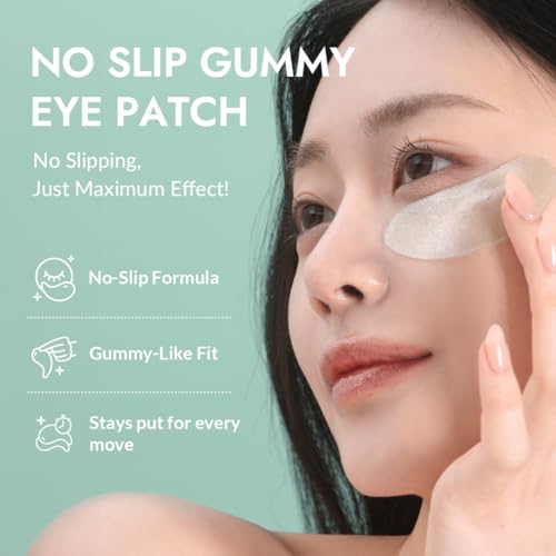 MIZON Cicaluronic Vegan De-puffing Eye Gel Patch, 24K Gold & Cica Under Eye Mask, Reduces Puffy Eyes, Dark Circles and Wrinkles Excellent for on the Go Package (21 pairs)