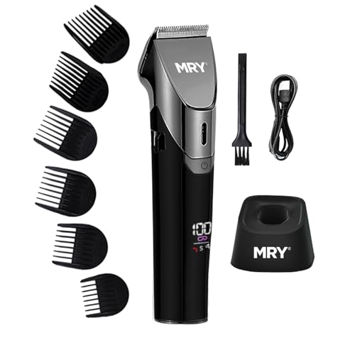 DUN Ceramic Cutter Cordless Hair Clippers for Men & Women, Professional Home-Use Hair Trimmer with LCD Display, Waterproof USB-Rechargeable Barber Clippers & Mens Clippers, (Gray/Black)