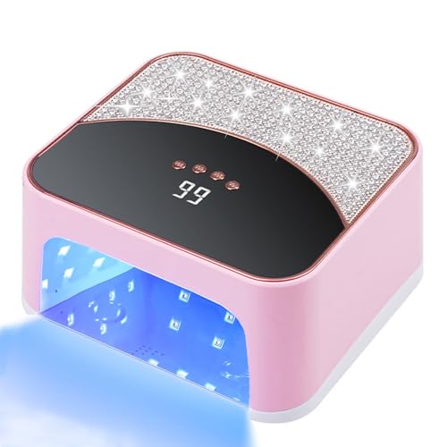 268W UV LED Nail Lamp, Gel for Nail Polish UV Dryer with 4 Timers 45Pcs Lamp Beads and Automatic Sensor Professional Fast Curing Art Tools